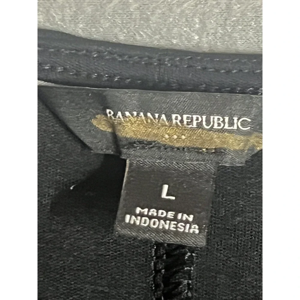 Banana Republic Women's Black Ruched Sheath Dress Size Large Short‎ Sleeve Midi - Picture 2 of 12